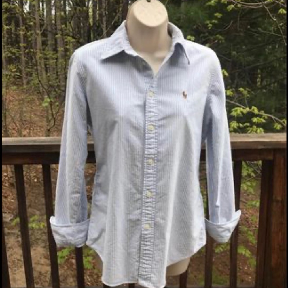 Ralph Lauren slim fit striped Oxford shirt size 10